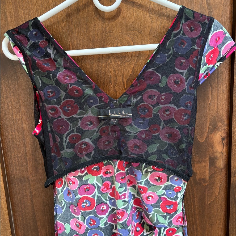 Nicole Miller Vibrant Floral Midi Dress, size large - Picture 6 of 12